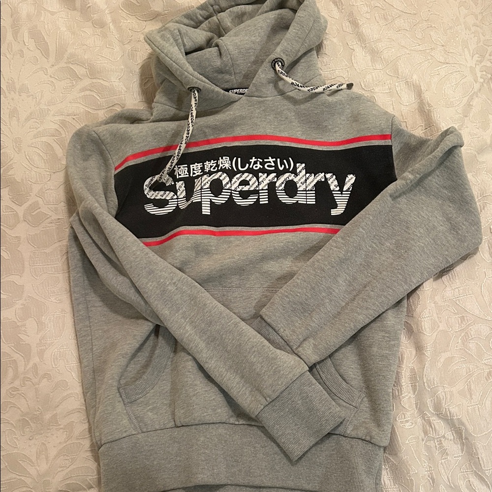 Superdry Gray and Red Men's Hoodie